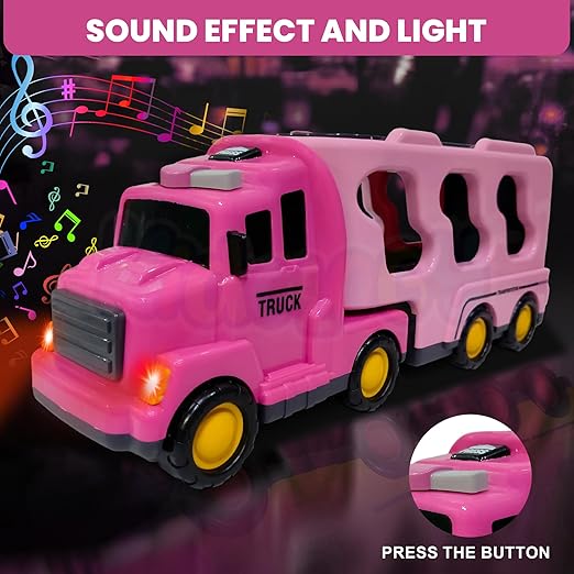 BIG CARRIER TRUCKS WITH SMALL CARS || PINK TRANSPORT TRUCK