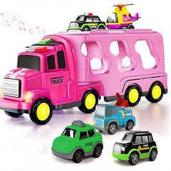 BIG CARRIER TRUCKS WITH SMALL CARS || PINK TRANSPORT TRUCK