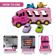 BIG CARRIER TRUCKS WITH SMALL CARS || PINK TRANSPORT TRUCK