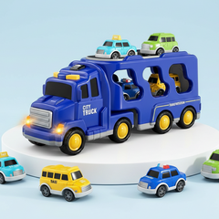 CITY TRUCKS WITH SMALL CARS || BLUE