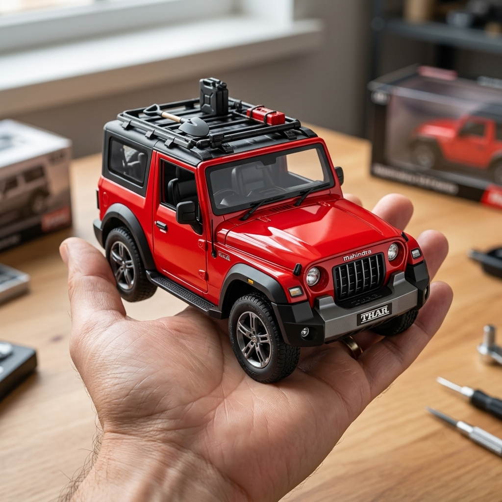 Mahindra Thar 1:24 Die-Cast Metal Model Toy Car – Red