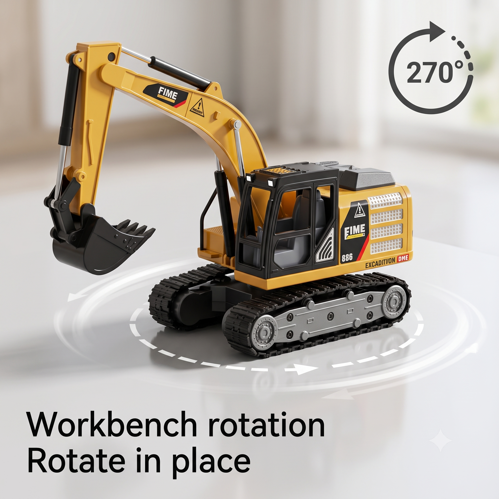 Mini RC Excavator with Remote 1:64 Scale
