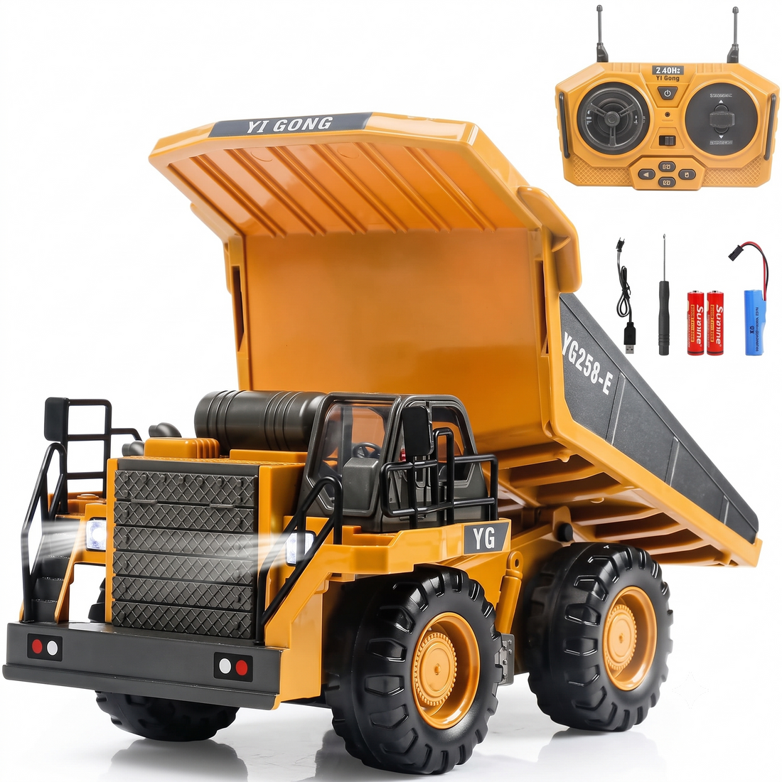 RC Construction Dump Truck with Lights & Sound
