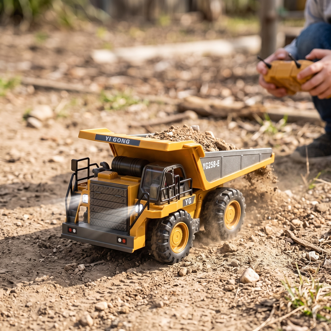 RC Construction Dump Truck with Lights & Sound