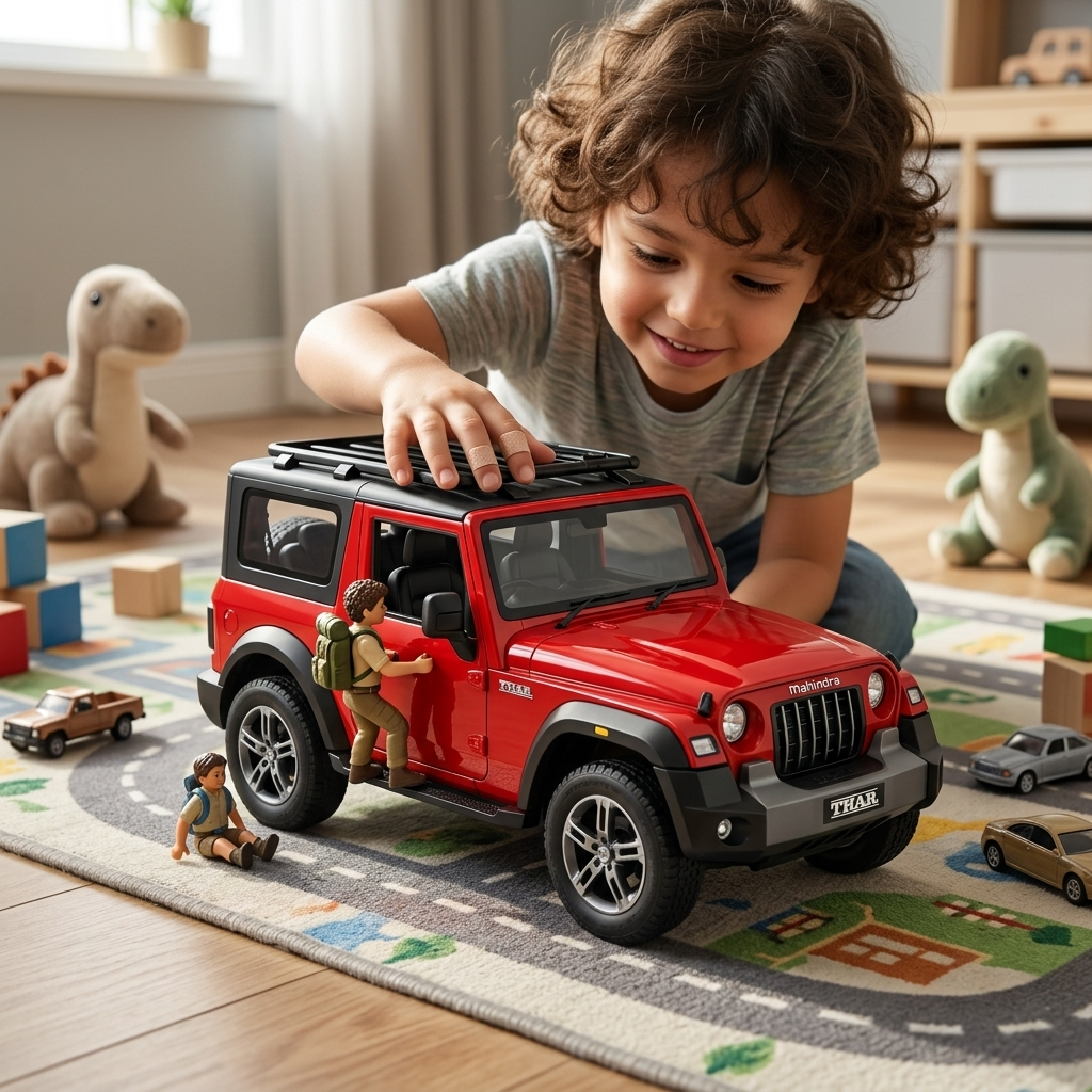 Mahindra Thar 1:24 Die-Cast Metal Model Toy Car – Red