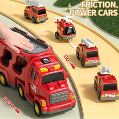 BIG CARRIER TRUCKS WITH SMALL CARS || RED FIREBRICATE