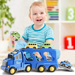 CITY TRUCKS WITH SMALL CARS || BLUE