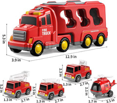 BIG CARRIER TRUCKS WITH SMALL CARS || RED FIREBRICATE