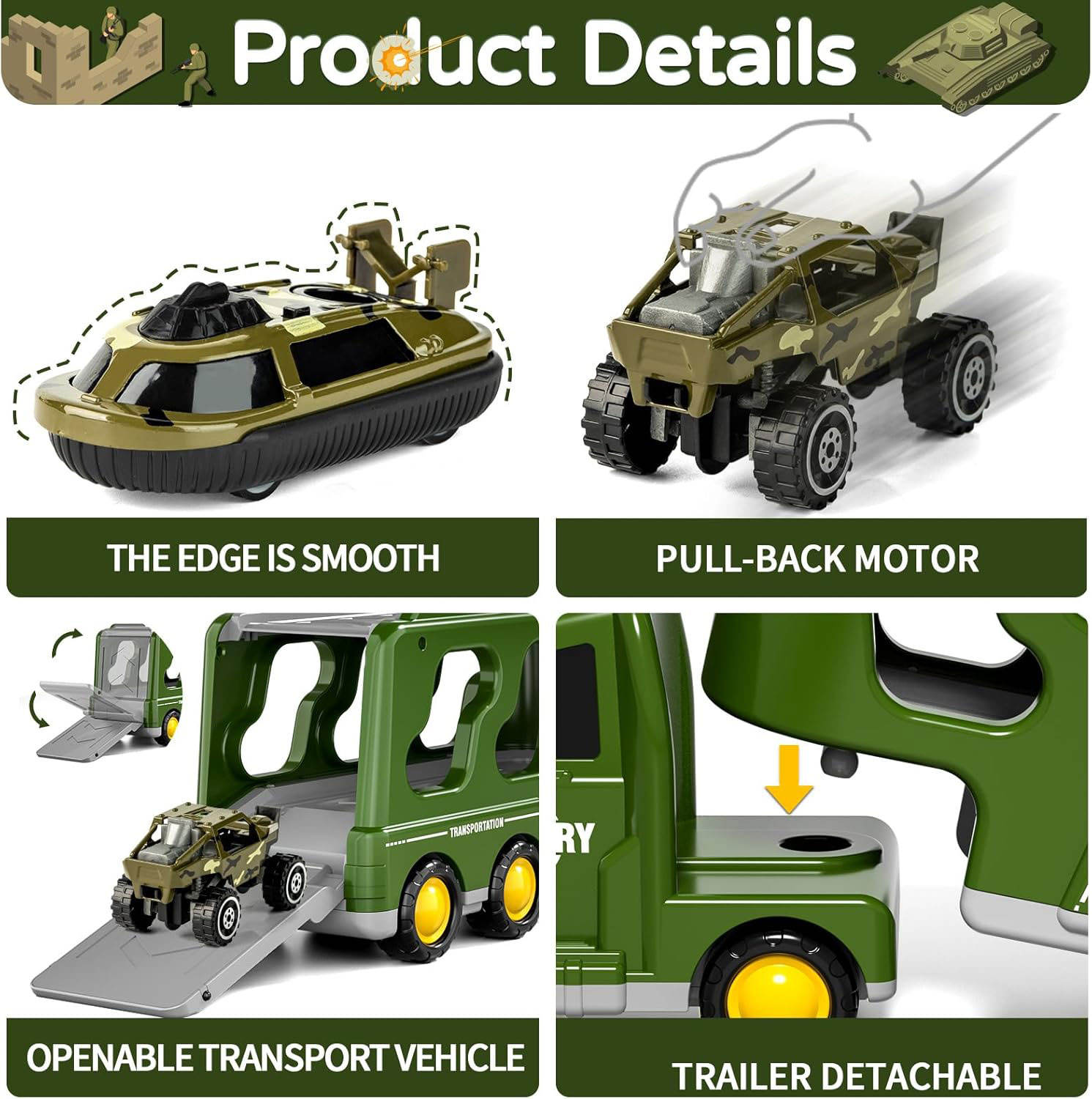 BIG CARRIER TRUCKS WITH SMALL CARS || GREEN ARMY TRUCK