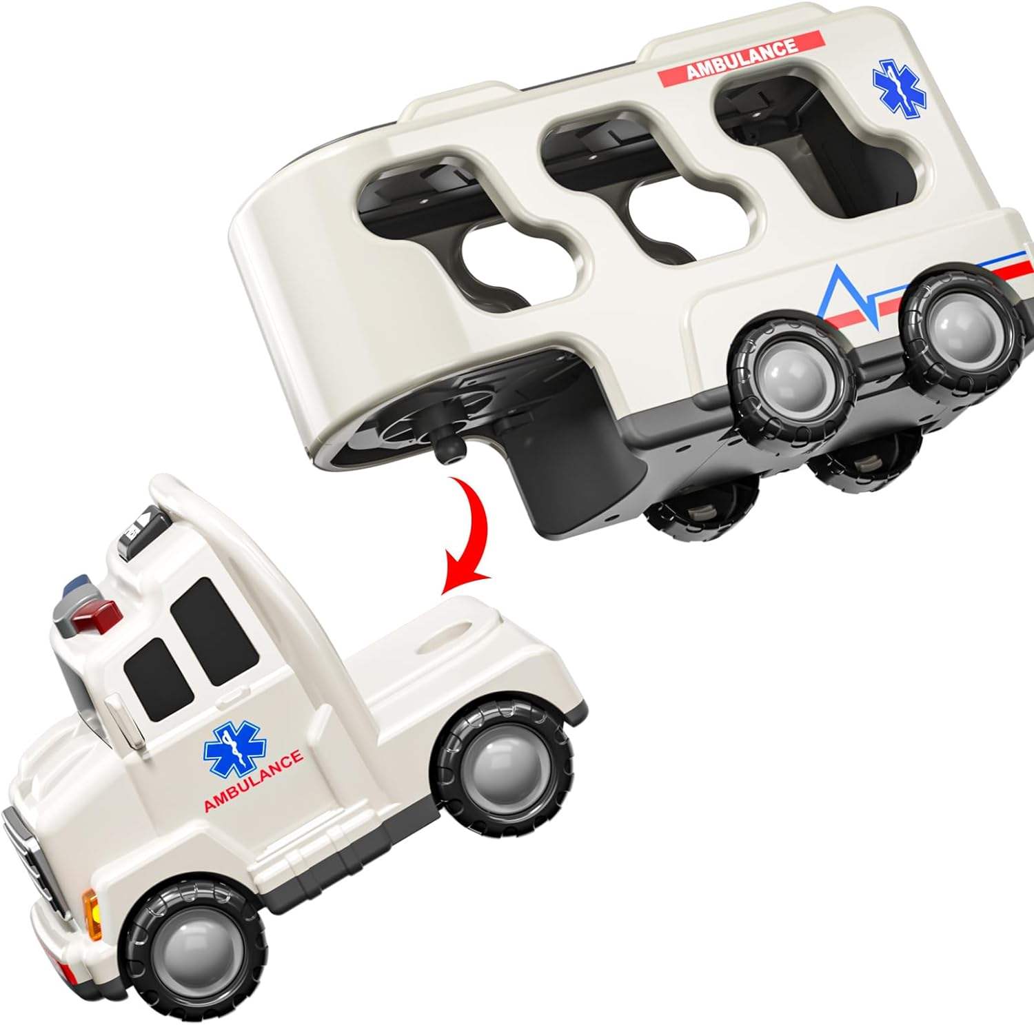 BIG CARRIER TRUCKS WITH SMALL CARS || WHITE AMBULANCE